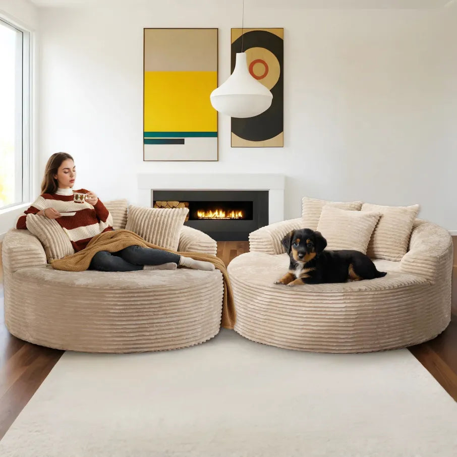 Plush Velvet O-Shaped Sofa Lounge