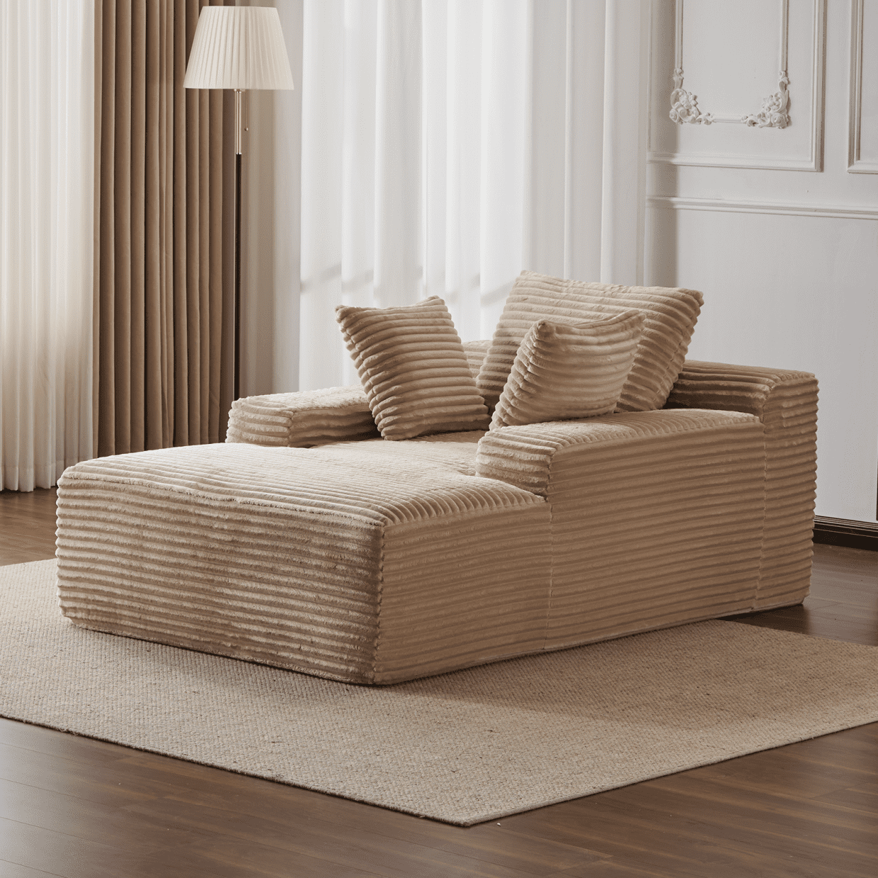 Oversized Boneless Couch Chair with Wide Armrest