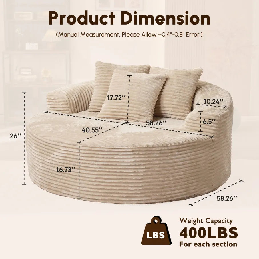 Plush Velvet O-Shaped Sofa Lounge