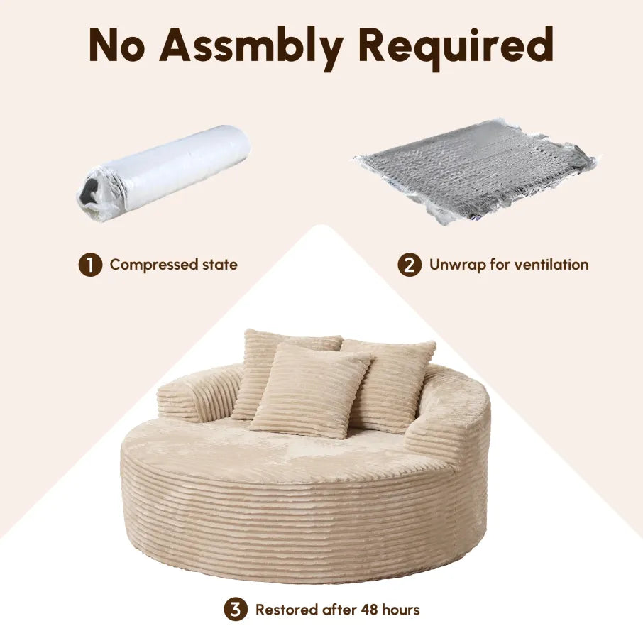 Plush Velvet O-Shaped Sofa Lounge