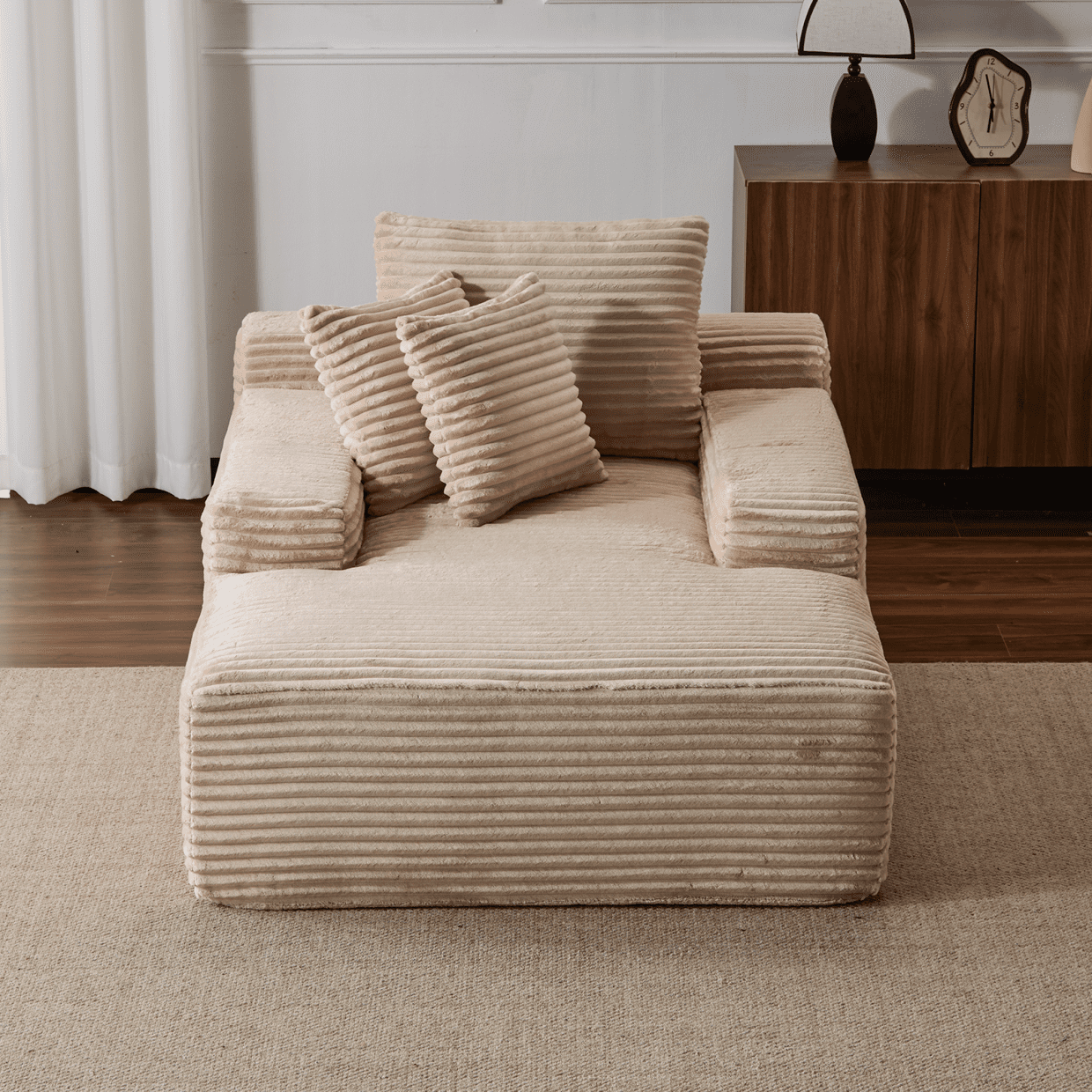 Oversized Boneless Couch Chair with Wide Armrest