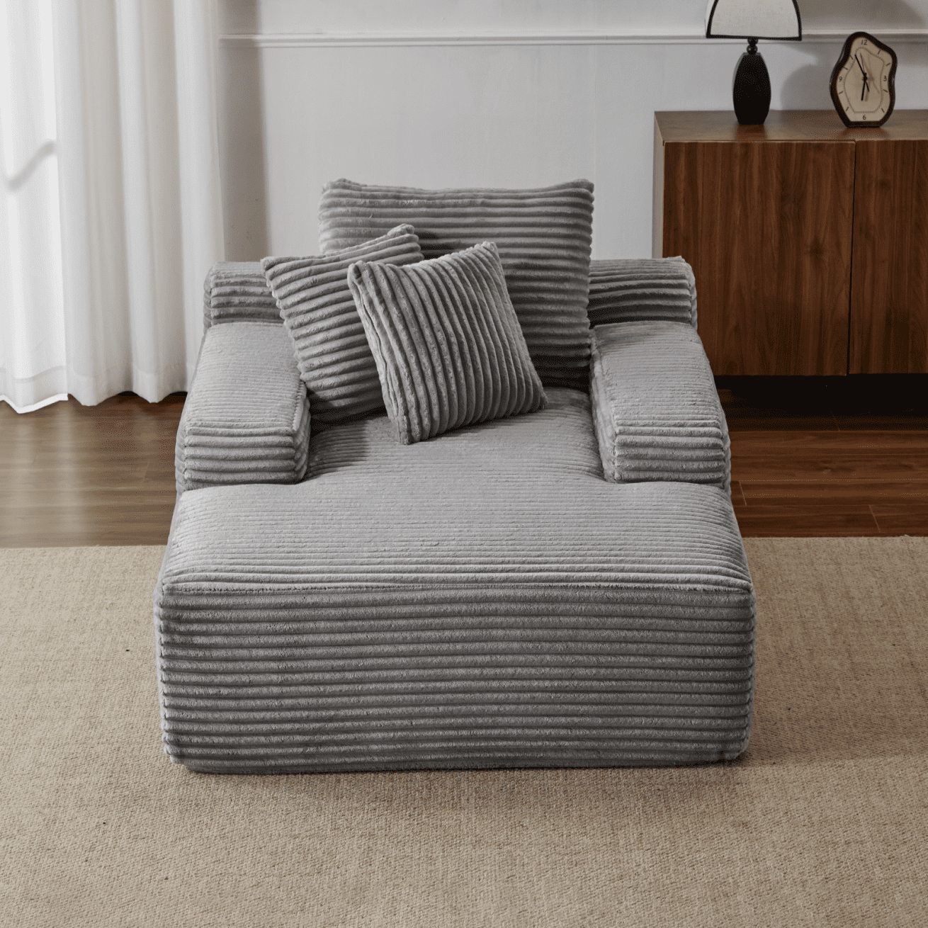 Oversized Boneless Couch Chair with Wide Armrest