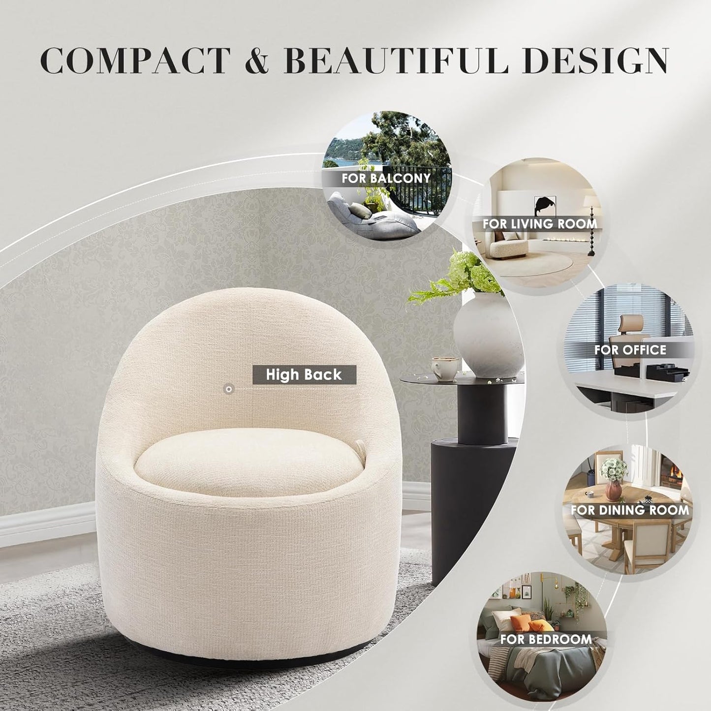Swivel Barrel Accent Chair Set
