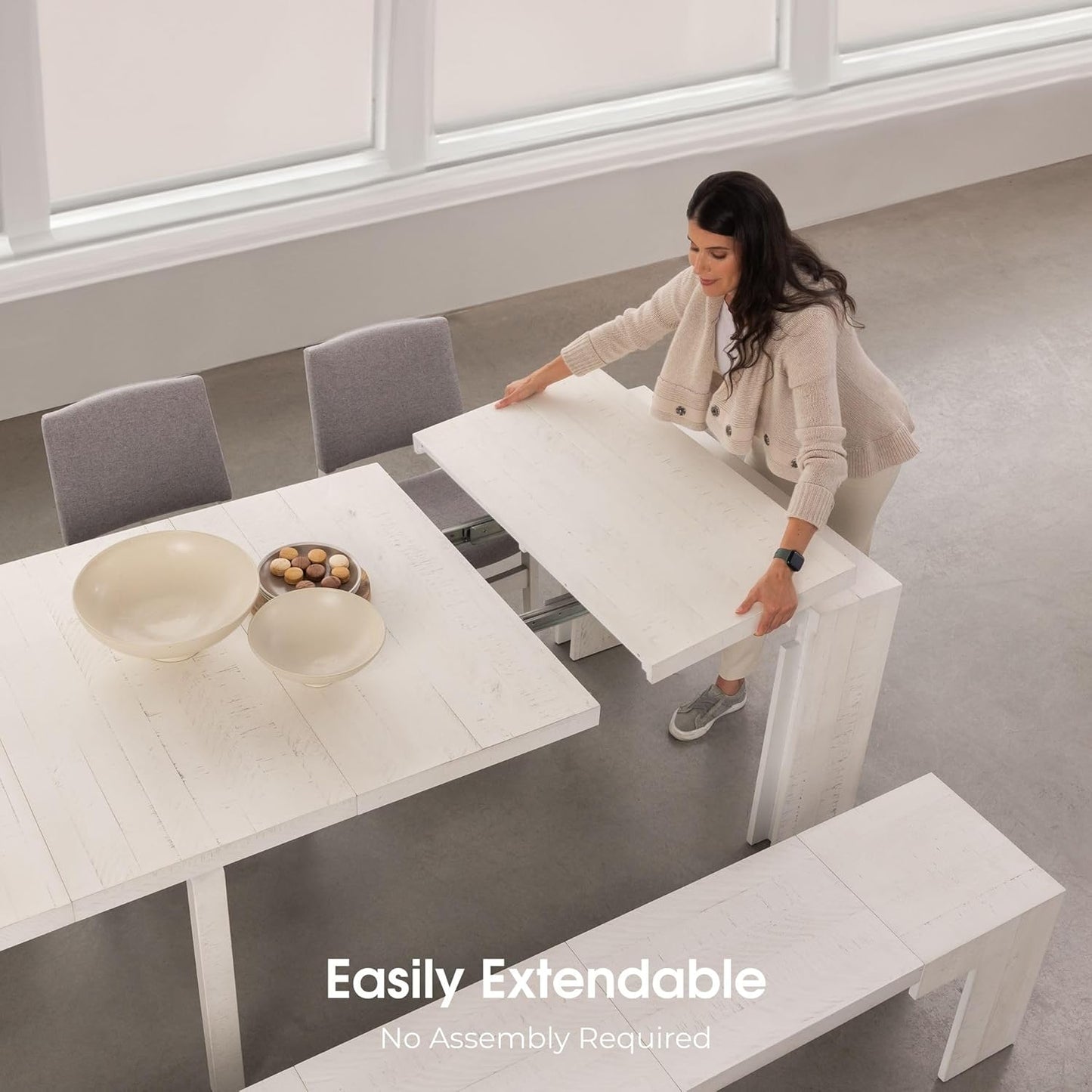 Transformer Table Extendable Dining Table Set for 2 to 12