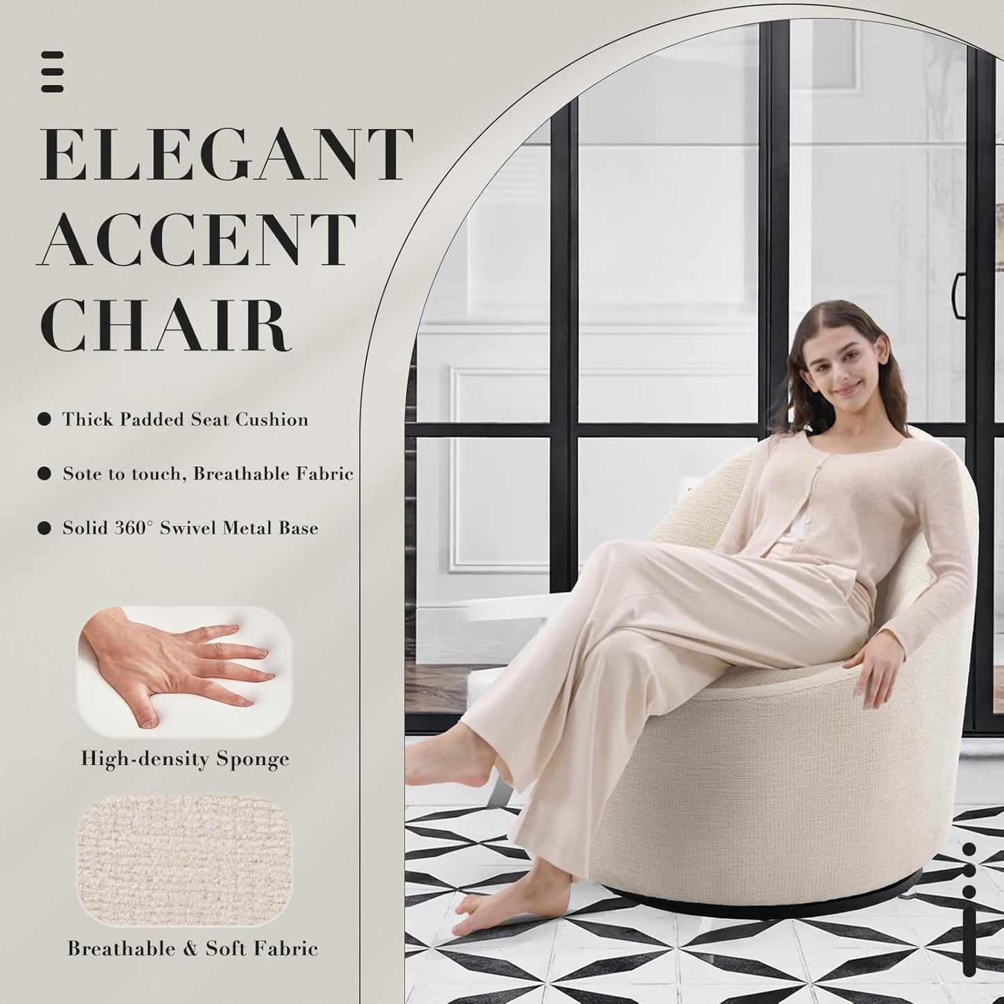 Swivel Barrel Accent Chair Set