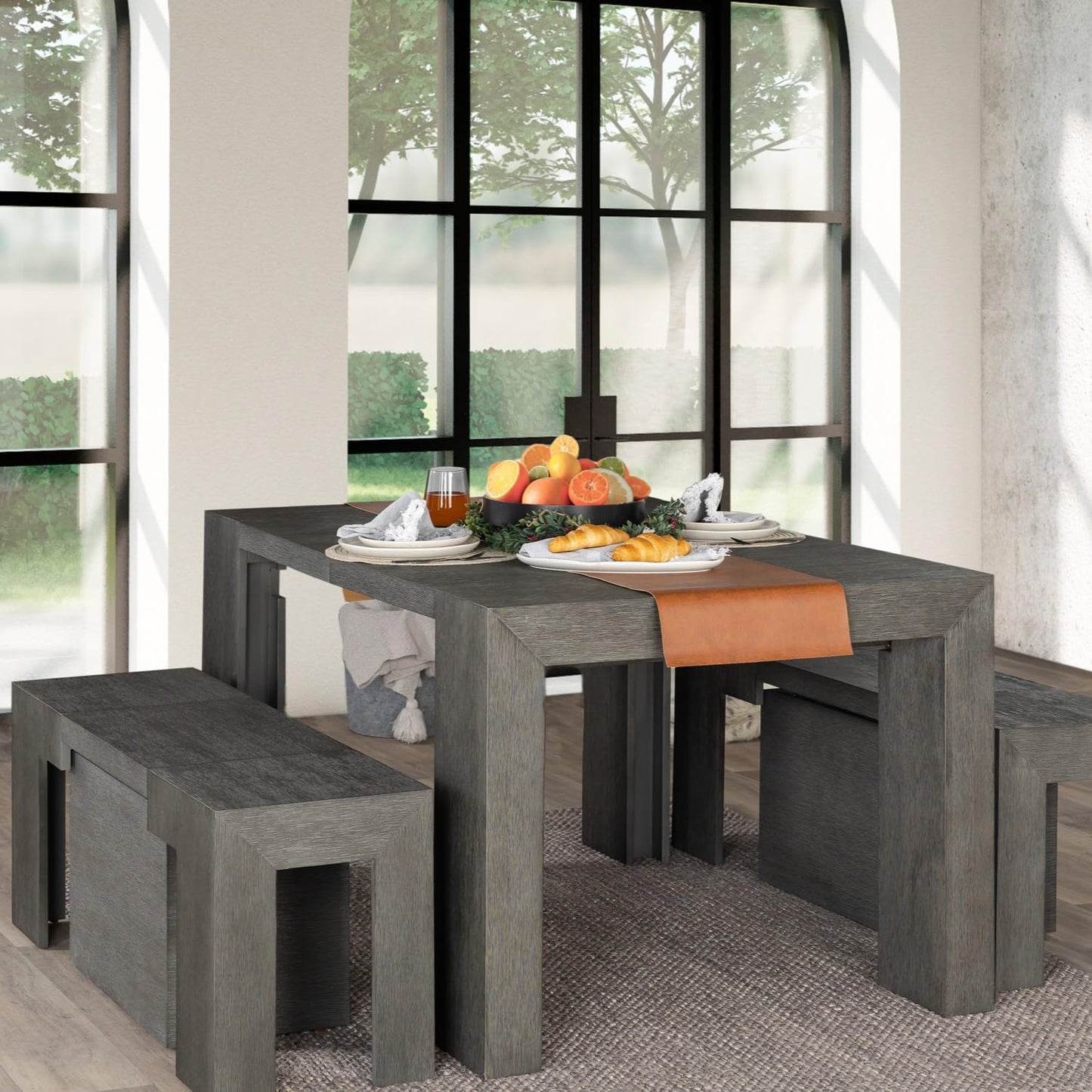 Transformer Table Extendable Dining Table Set for 2 to 12