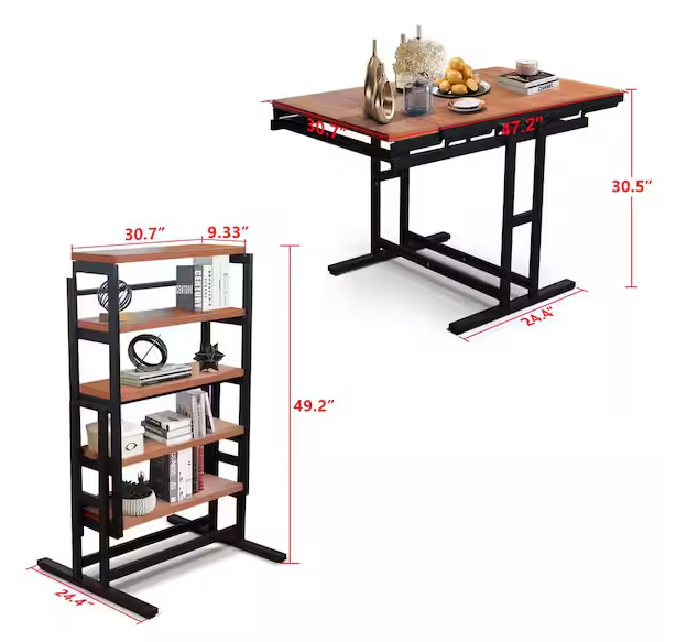 Convertible Dining Table and Bookshelf