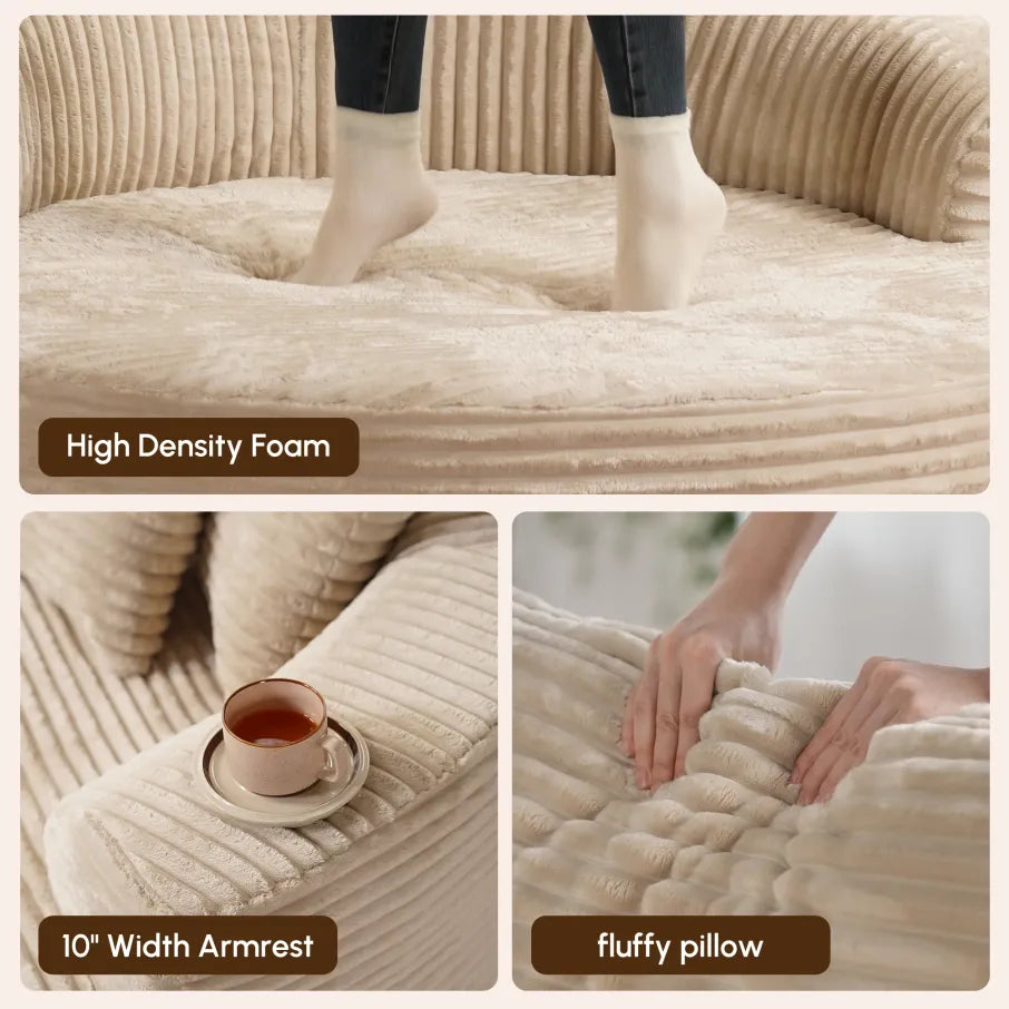 Plush Velvet O-Shaped Sofa Lounge