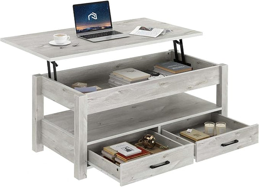 Lift Top Coffee Table with Large Hidden Storage Shelf