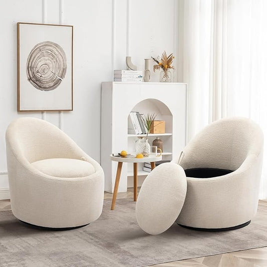 Swivel Barrel Accent Chair Set