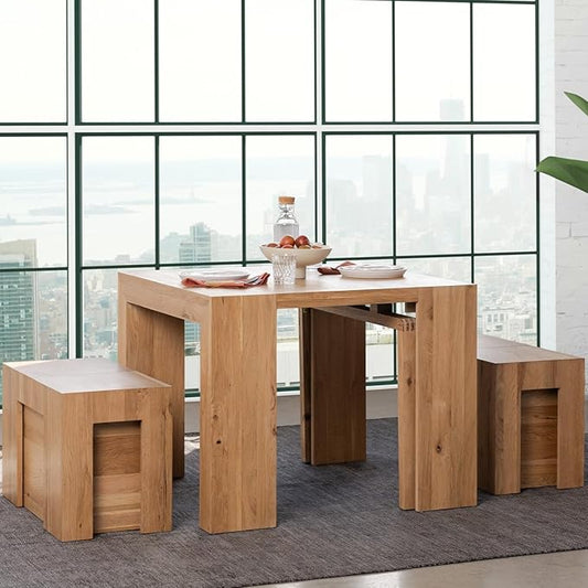 Transformer Table Extendable Dining Table Set for 2 to 12
