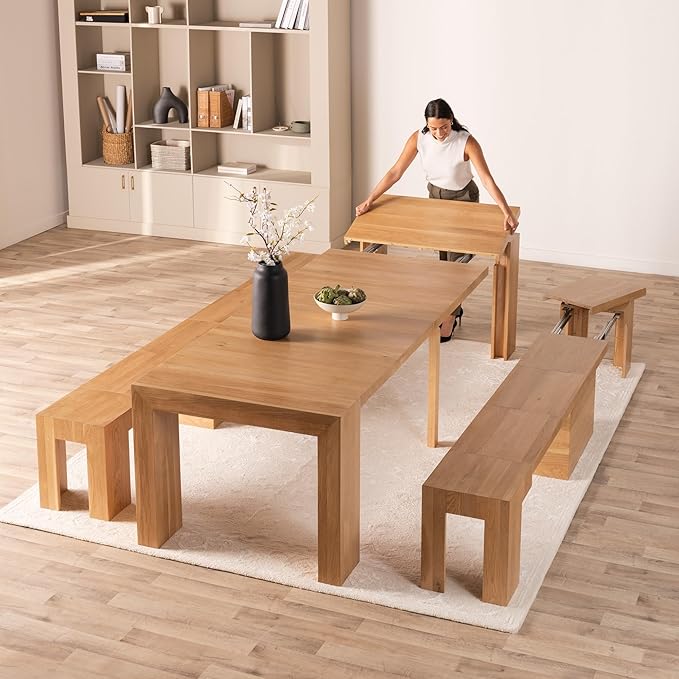 Transformer Table Extendable Dining Table Set for 2 to 12